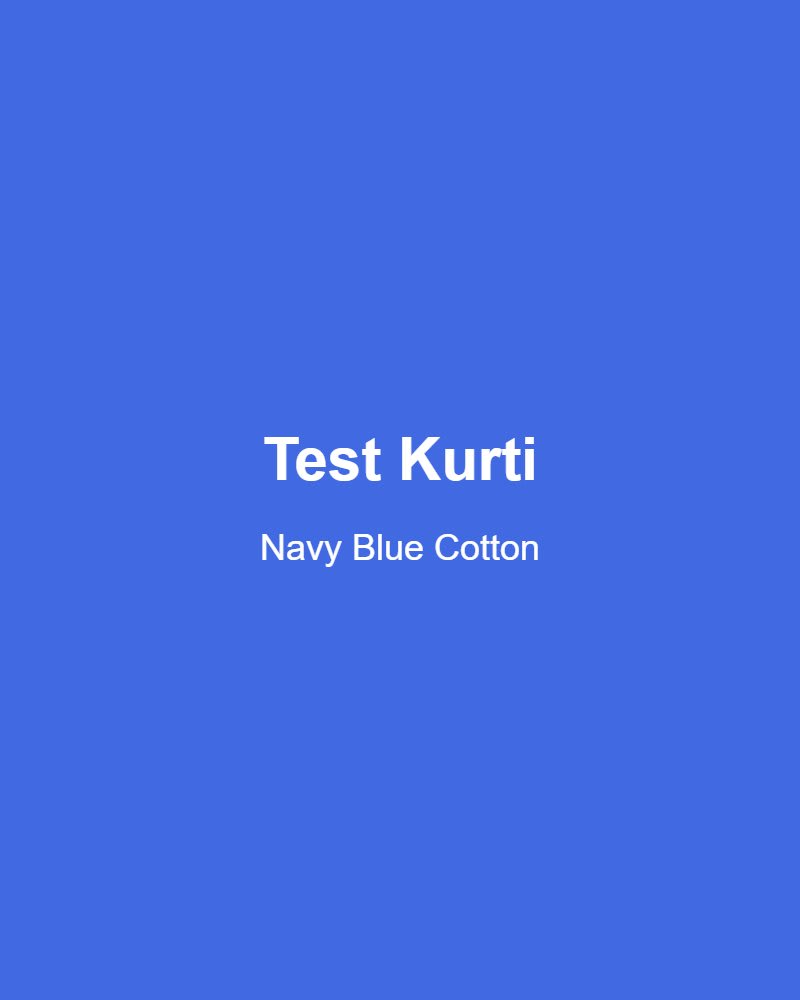 Navy Blue Cotton Kurti for Women - Casual Ethnic Wear