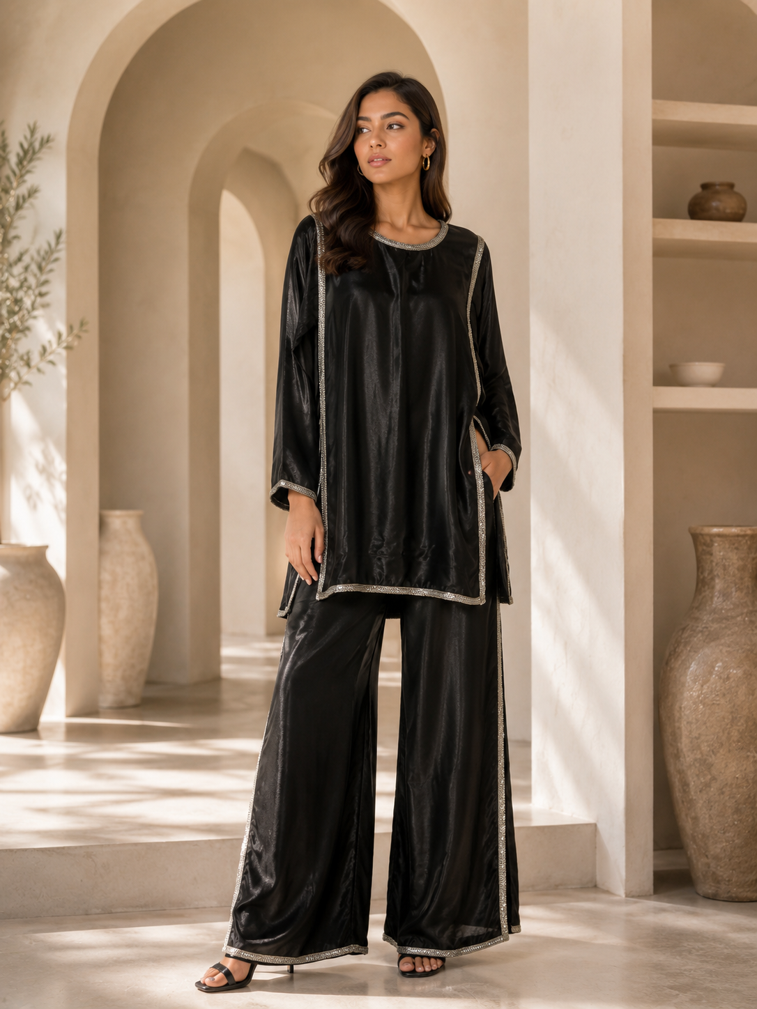 Hania Amir Silk Dress Lace Pattern - MUDNAAZ Fashion - view 8