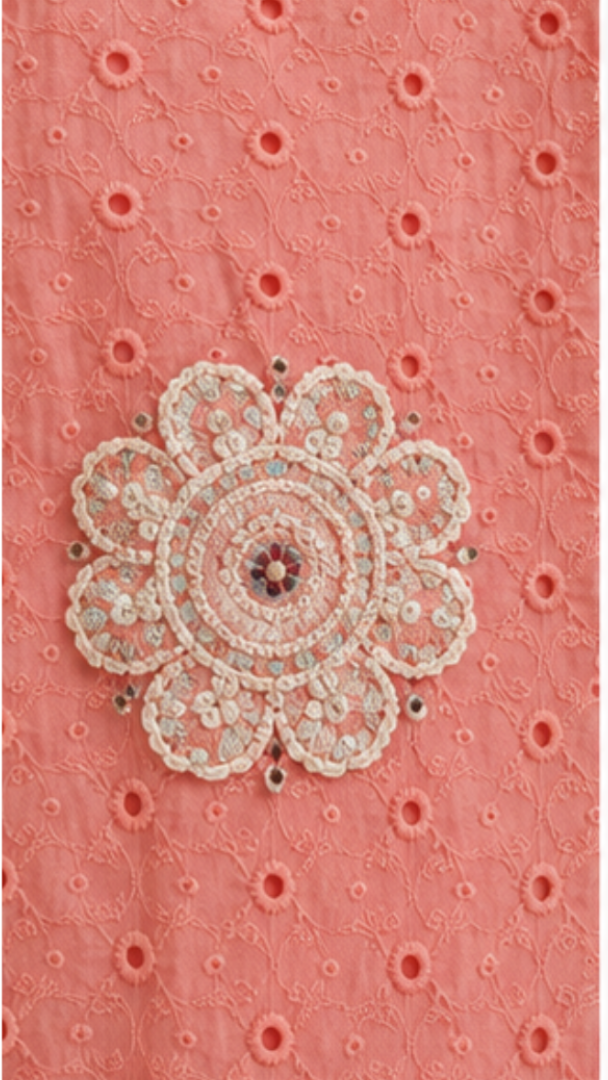 Pink Kurti Patch Work Pakistani Suit 1381 - MUDNAAZ Fashion - view 6
