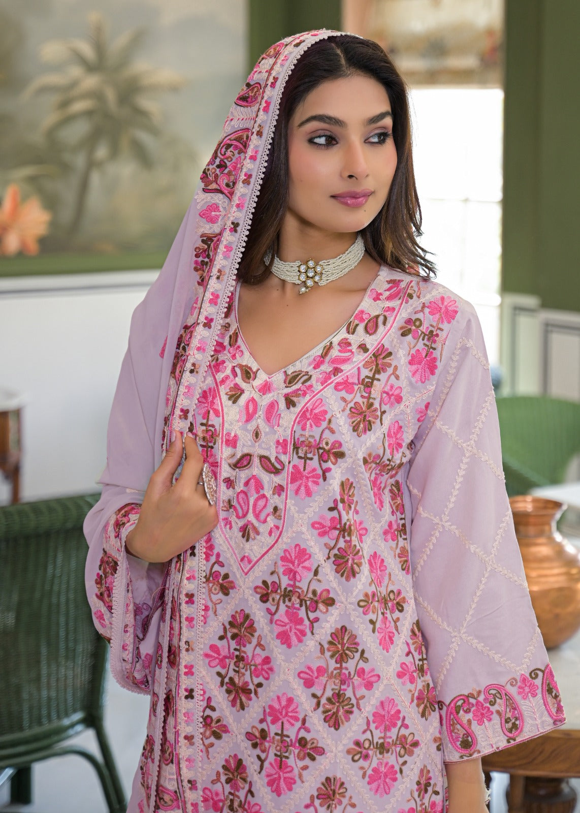 Aafiya Kashmiri Pakistani 3Pc Suit - MUDNAAZ Fashion - view 4
