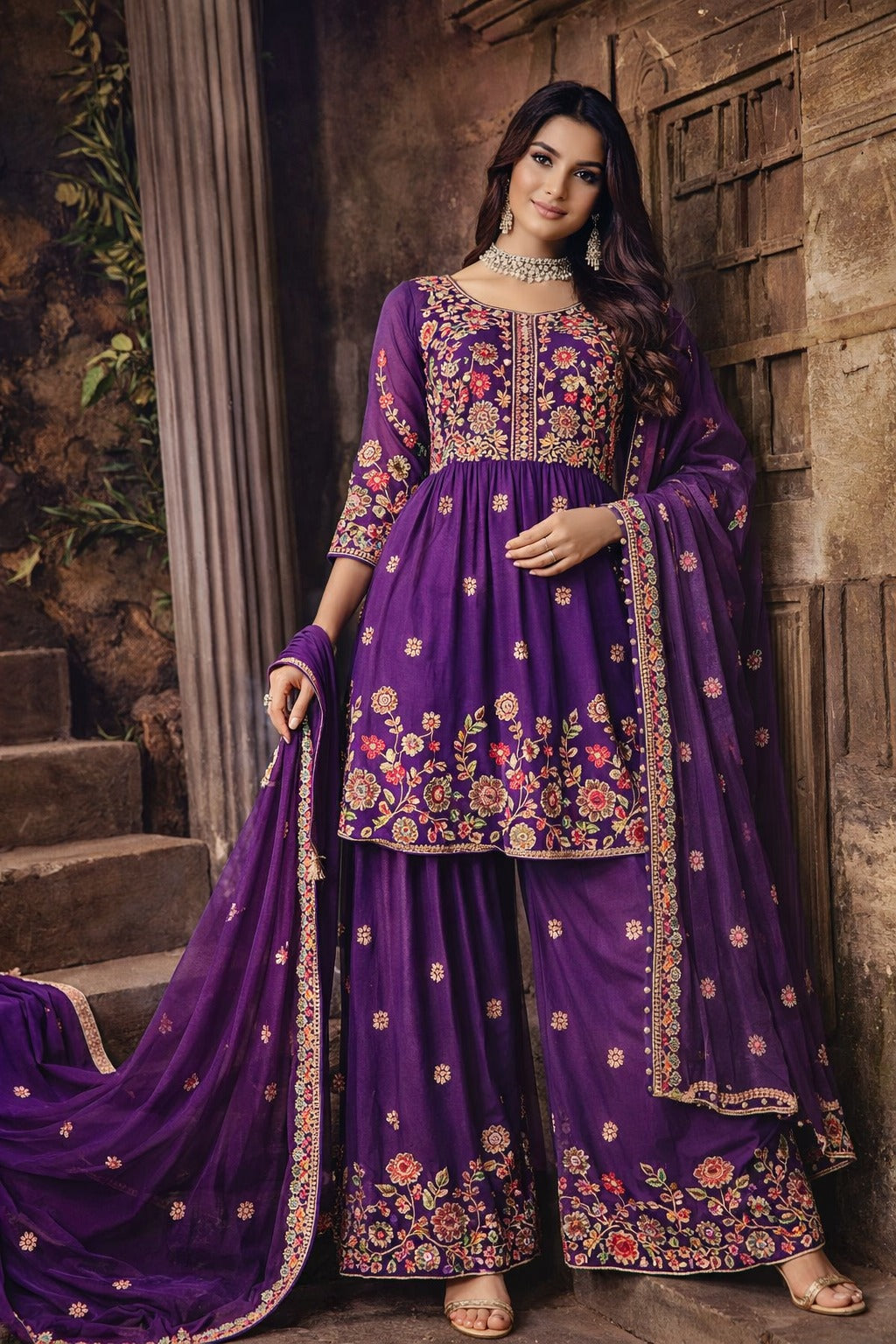 Himangi Sharara 3Pc Set - MUDNAAZ Fashion - view 2