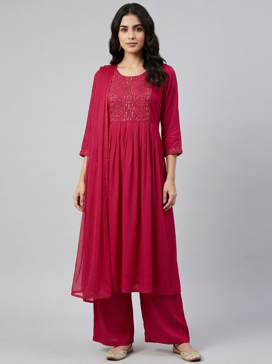 Red Cotton Kurti for Women - Elegant Ethnic Wear