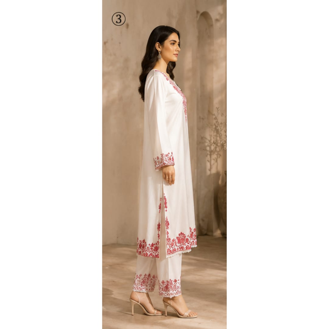 Black White Rayon Pakistani Suit Set - Elegant Ethnic Wear