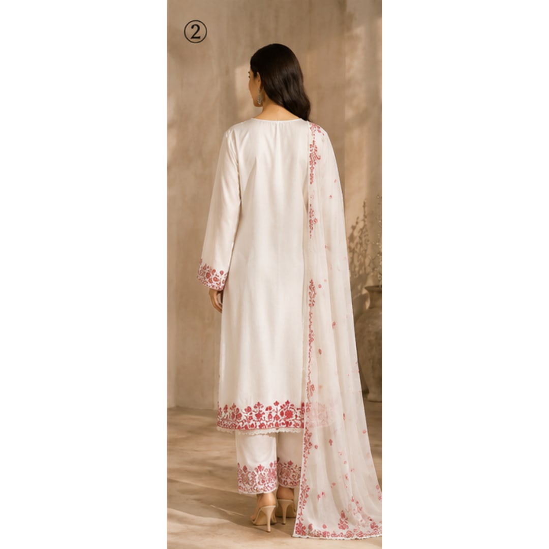 Black White Rayon Pakistani Suit Set - Elegant Ethnic Wear