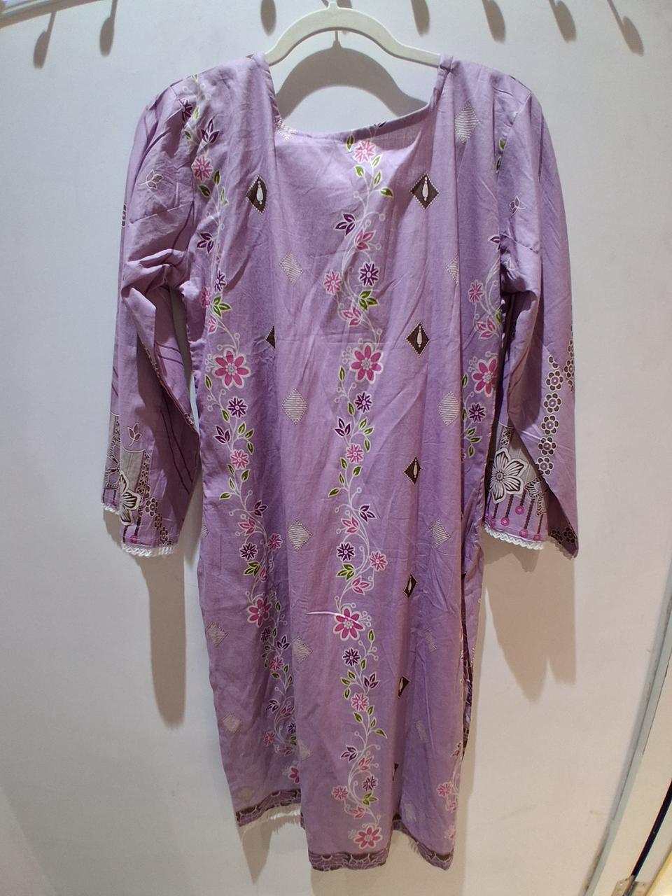 Lavender Cotton Lawn Pakistani Suit - Elegant Ethnic Wear